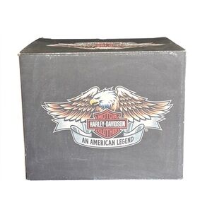 Harley Davidson Motorcycle Helmet Open Face Black Reflection Large Visor VTG 04